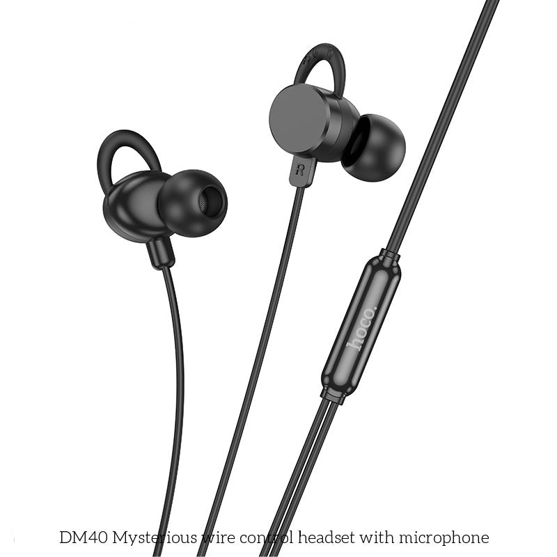 Hoco DM40 Mysterious Perfect Fit Wired HiFi Headphones Black-www.firsthelptech.ie