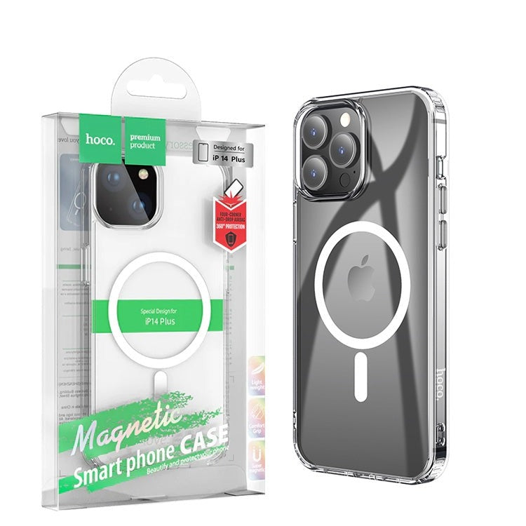 Hoco iPhone 15 Magnetic Series Airbag Anti-Fall Protective Shell Transparent-www.firsthelptech.ie