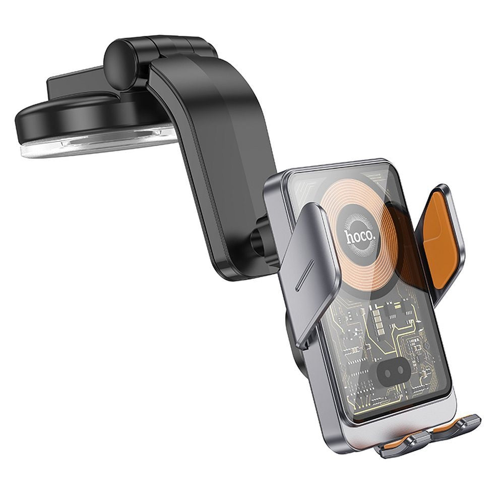 Hoco HW8 Automatic Clamping Dash & Glass Wireless Charging Phone Holder 15W-www.firsthelptech.ie