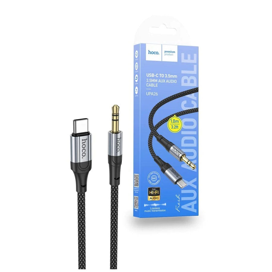 Hoco UPA26 Fresh Type-C to Aux Digital Braided Audio Conversion Cable-www.firsthelptech.ie