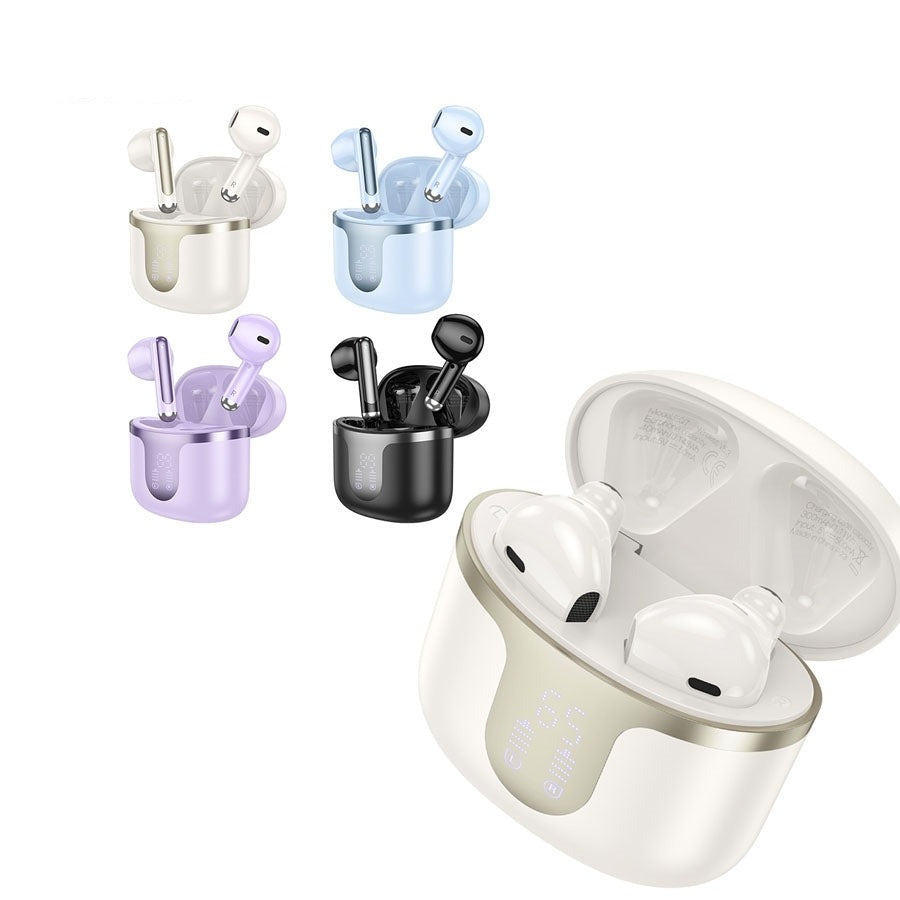 Hoco EQ7 Snowflake True Wireless BT Headset Milky White-www.firsthelptech.ie