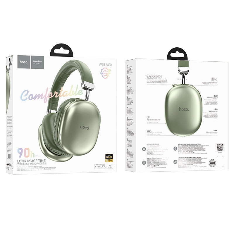 Hoco W35 MAX 90h Wireless BT Built-In MP3 Headphone Green