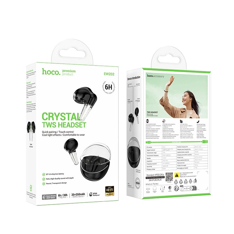 Hoco EW202 Magic HIFI Sound TWS BT Headset Black
