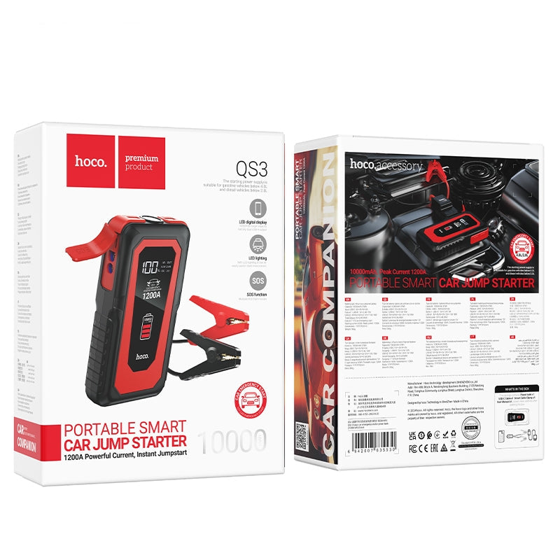 Hoco QS3 Victory Car Emergency Jump Starter Power Bank 10000mAh Black