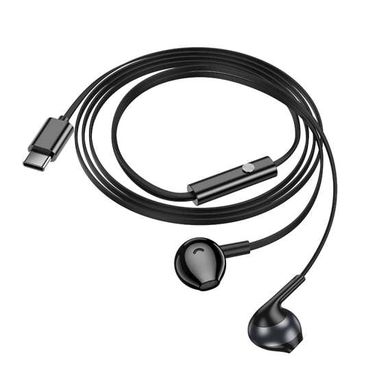 Hoco M115 Sagacious Type-C Universal Earphones With Microphone Black