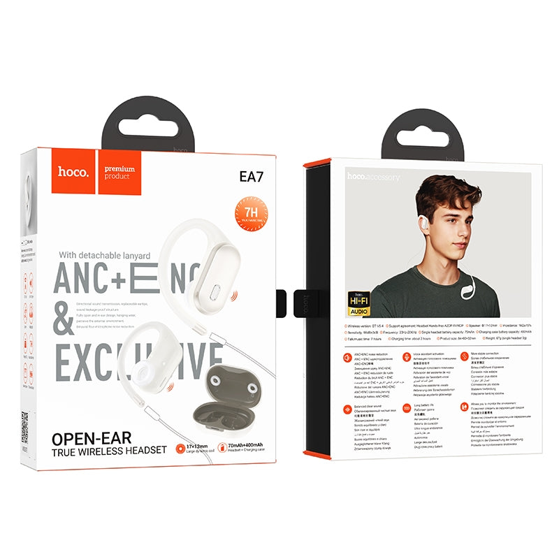 Hoco EA7 Suerte ANC+ENC Open Ear True Wireless Earbuds White