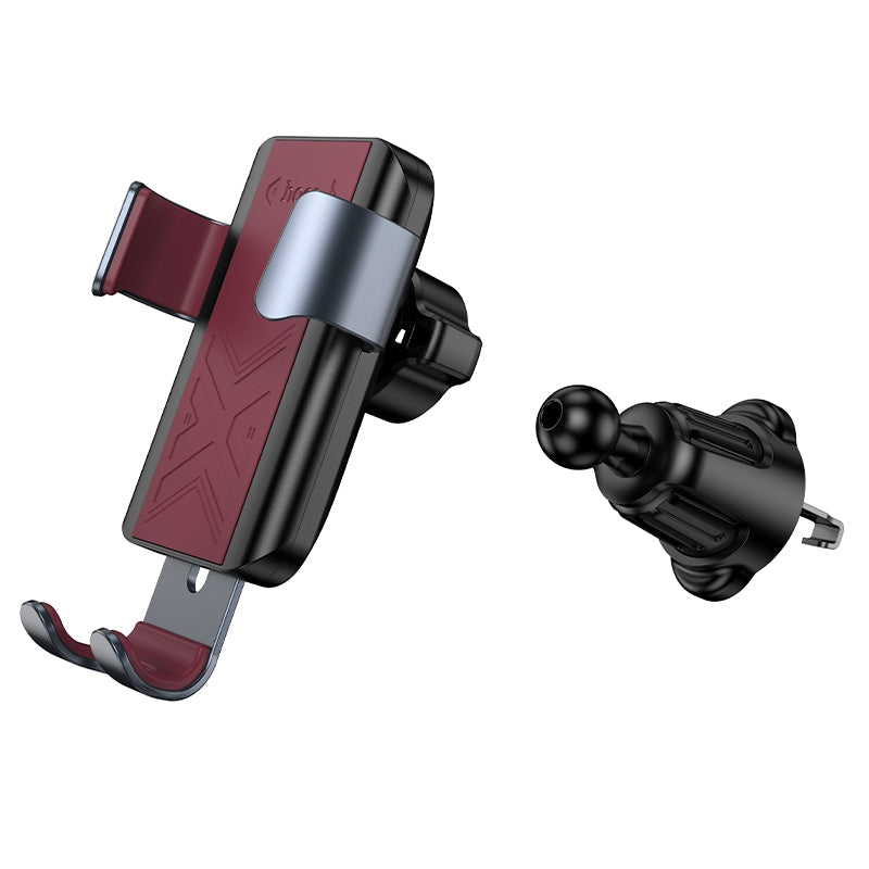 Hoco H70 Gravity Air Outlet One Key Lock Car Holder Black & Red