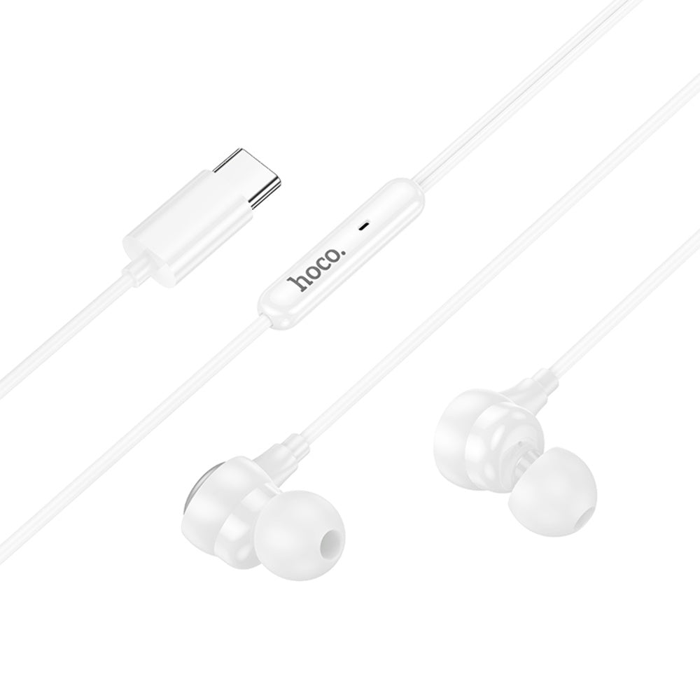 Hoco M116 Benevolent Type-C Universal Digital Earphones With Microphone White