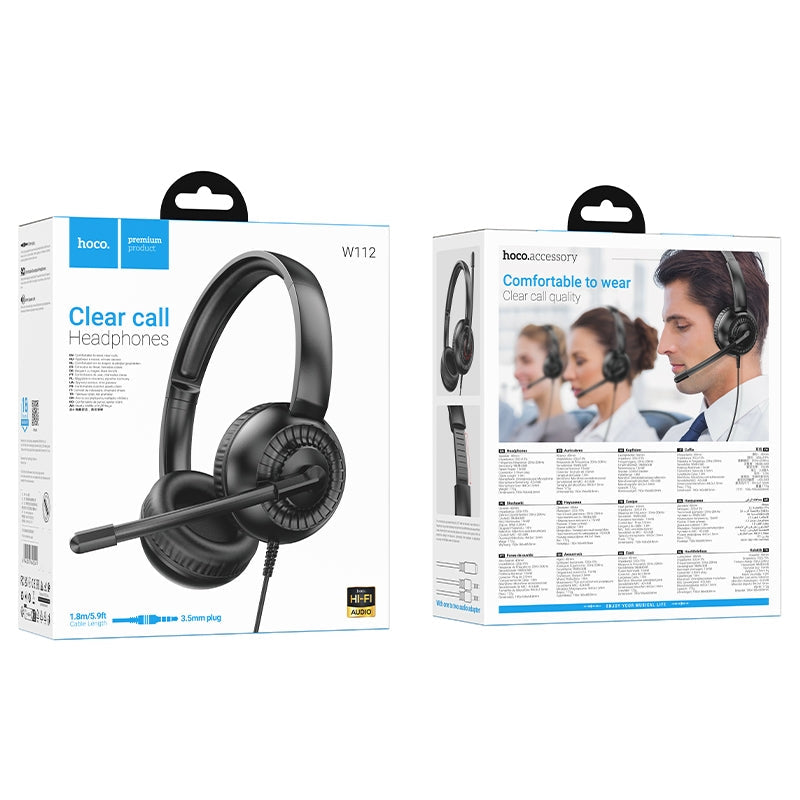 Hoco W112 Pure Business Headphon Black