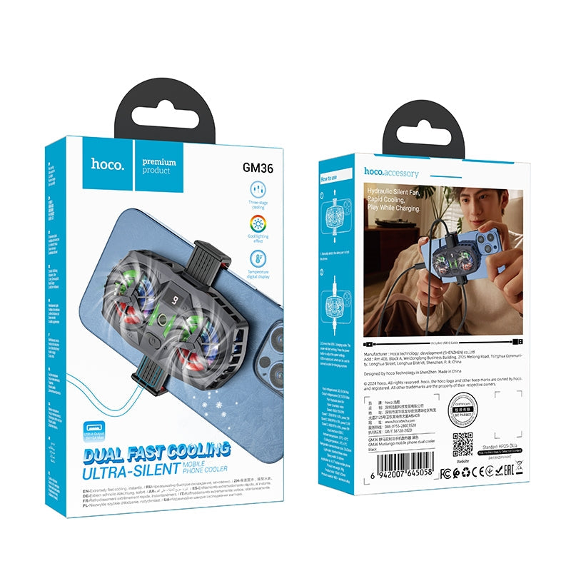 Hoco GM36 Mustango Mobile Phone Dual Cooler Black