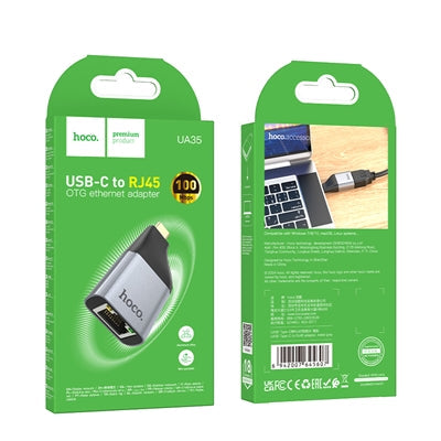 Hoco UA35 Type-C to RJ45 Adapter Grey