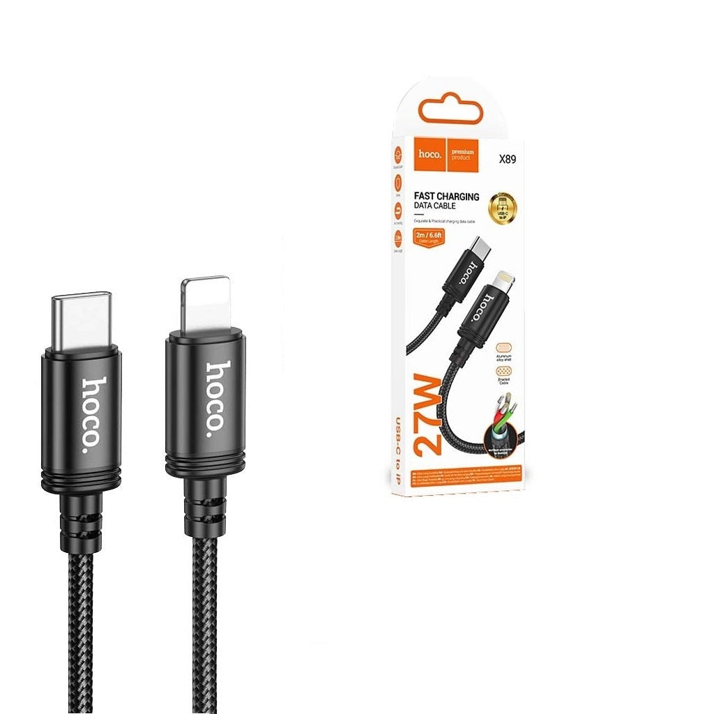 Hoco X89 PD Lighting Braided 27W Charging Cable L=2M Black