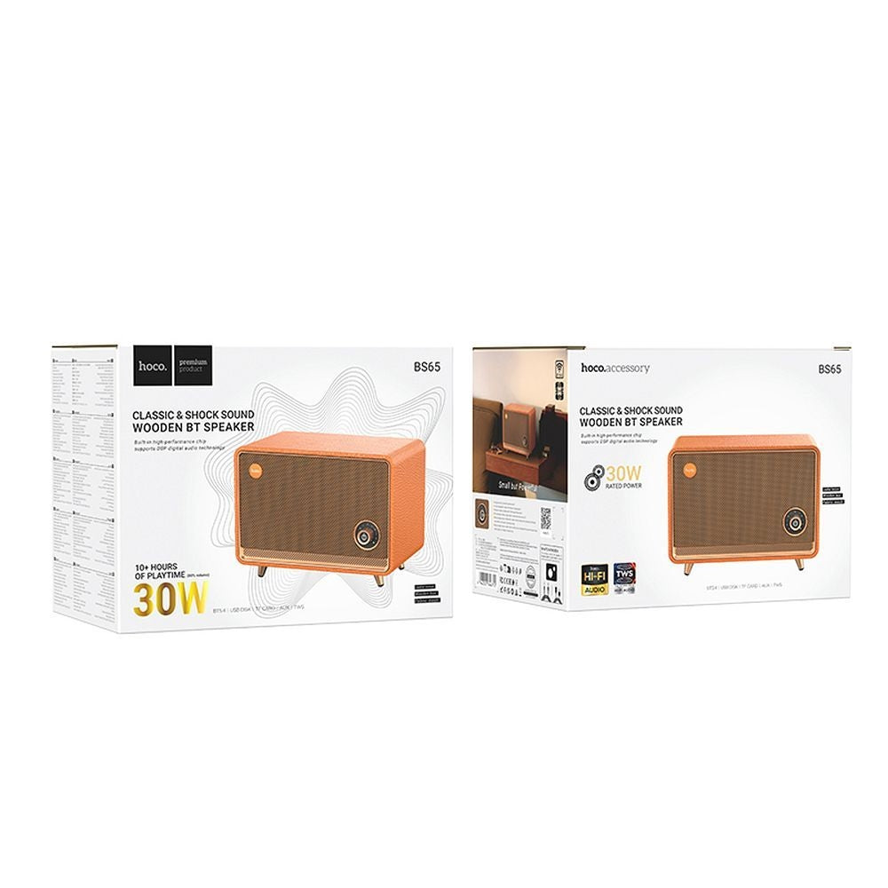 Hoco BS65 Pearl Sound 30W Retro Desktop Bluetooth Speaker Orange