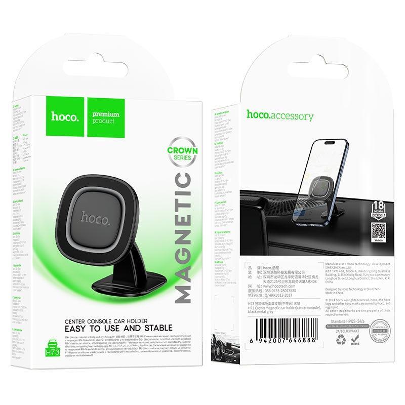 Hoco H73 Dash & Glass Crown Magnetic Car Holder Metal Gray