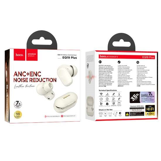 Hoco EQ19 Plus Duke Ⅴ True Wireless ANC+ENC Noise Reduction BT Headset White