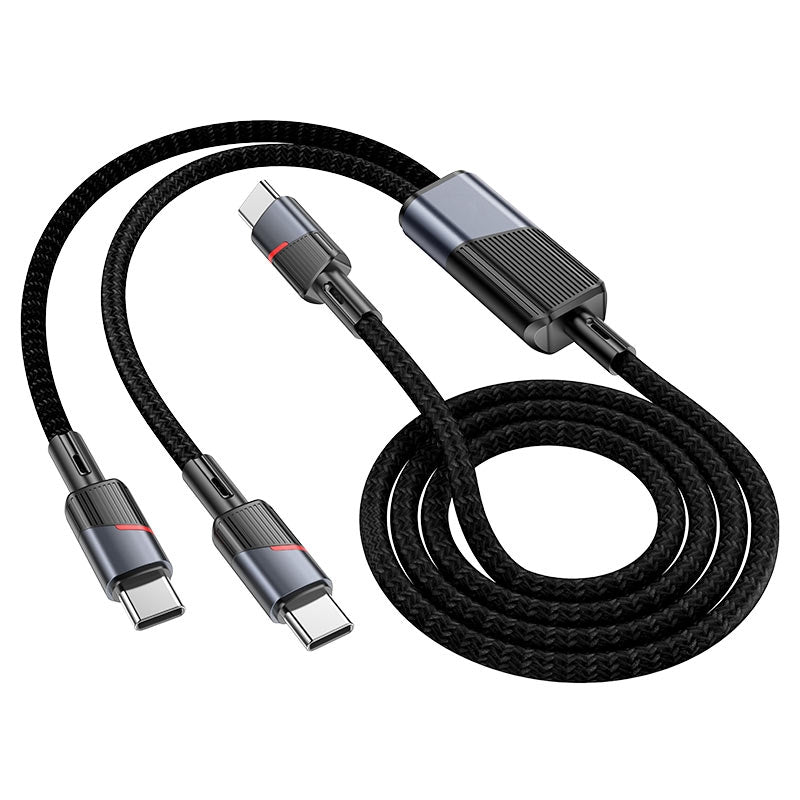 Hoco U139 Type-C To C+C 100W Fast Charging Cable Black