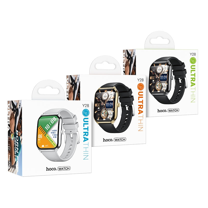 Hoco Y28 AMOLED Smart IP67 Sports Watch Call Version Silver