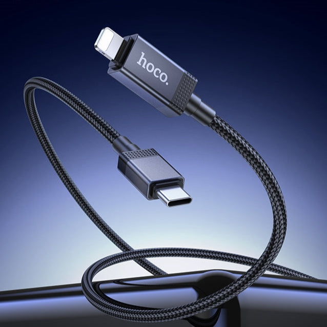 Hoco X118 Generous PD27W Charging Cable With Display Type-C To iP Black