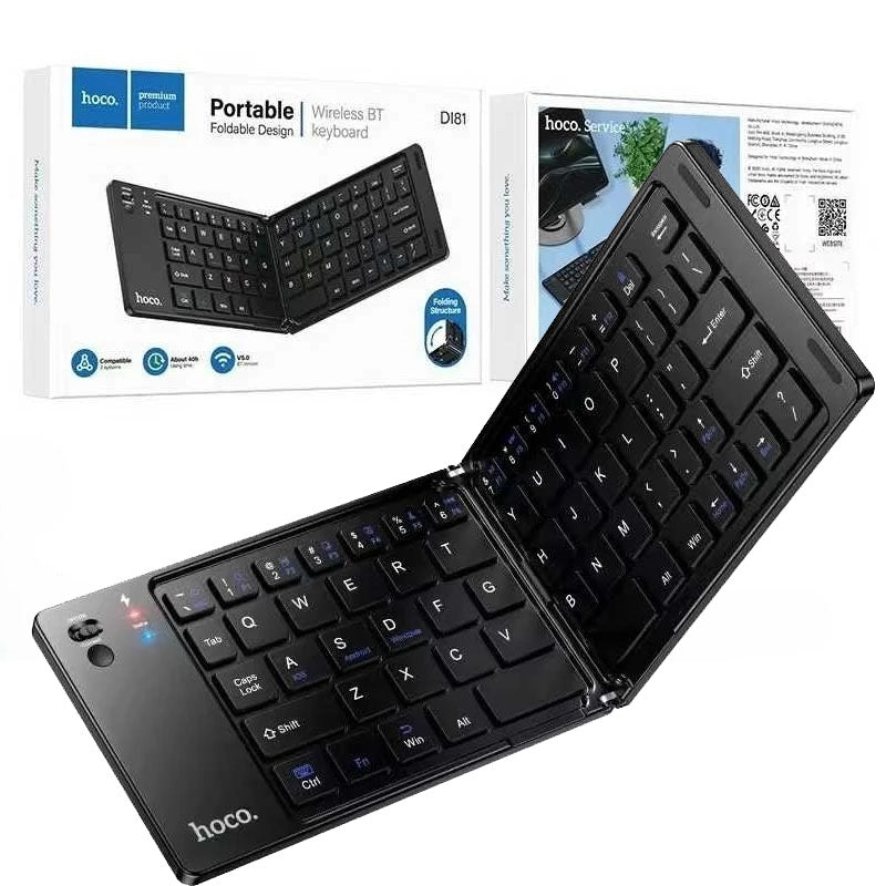 Hoco DI81 Business Wireless BT Folding Keyboard Black