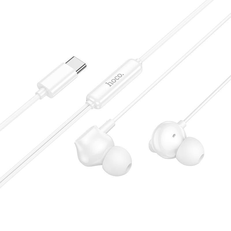 Hoco M117 Victory Type-C Digital Earphones With Microphone White