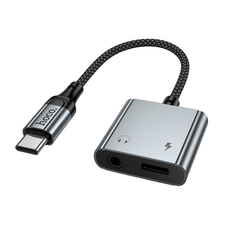 Hoco UPA34 Type-C To Type-C & 3.5 Digital Audio Converter Gray