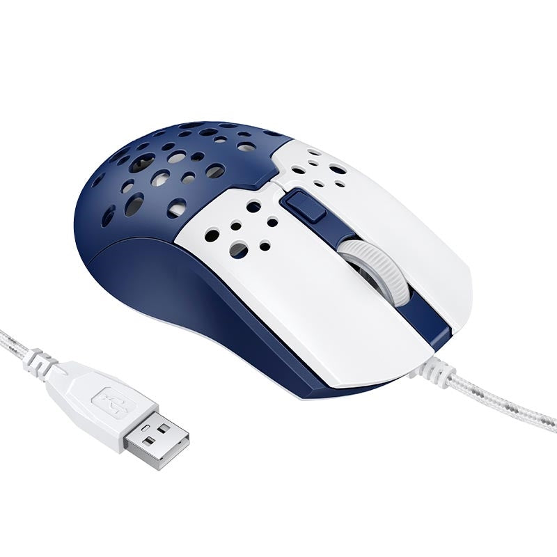 Hoco GM51 Sky Luminous Gaming Wired Mouse White & Blue