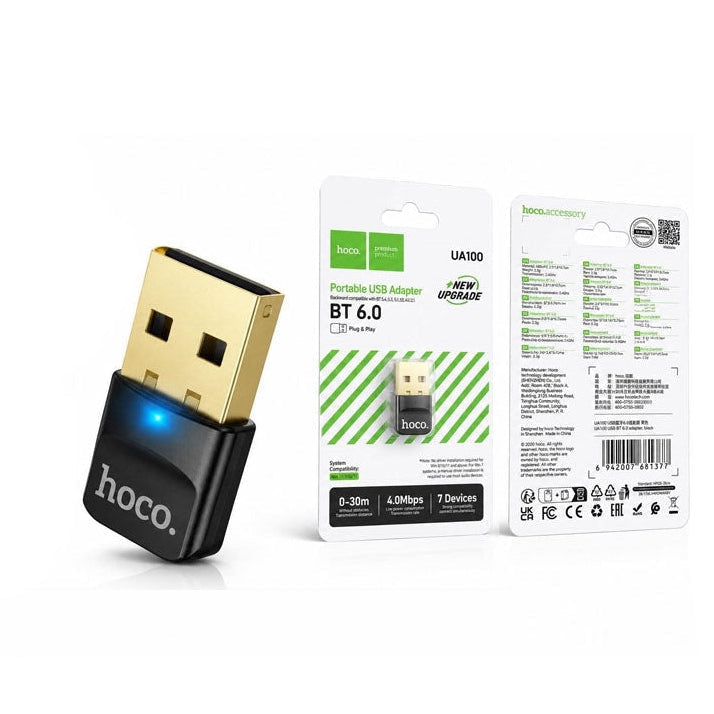 Hoco UA100 USB Bluetooth 6.0 Dongle Black