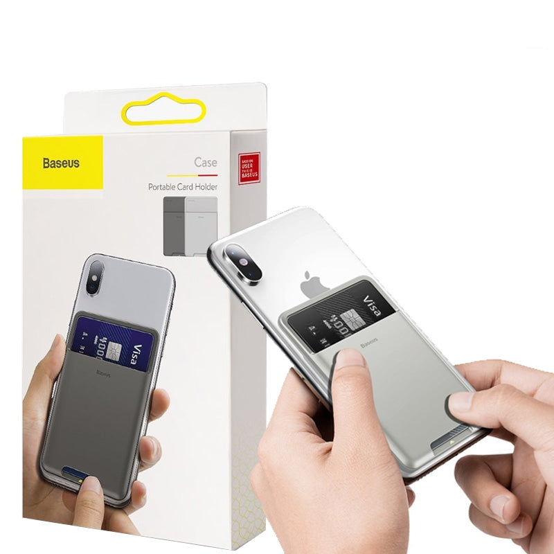 Baseus ACKD-B0G Back Stick Silicone Card Bag Light Gray