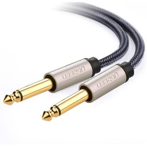 UGREEN 10636 6.5mm Male to Male Stereo Auxiliary Aux Audio Cable 1m Grey-www.firsthelptech.ie