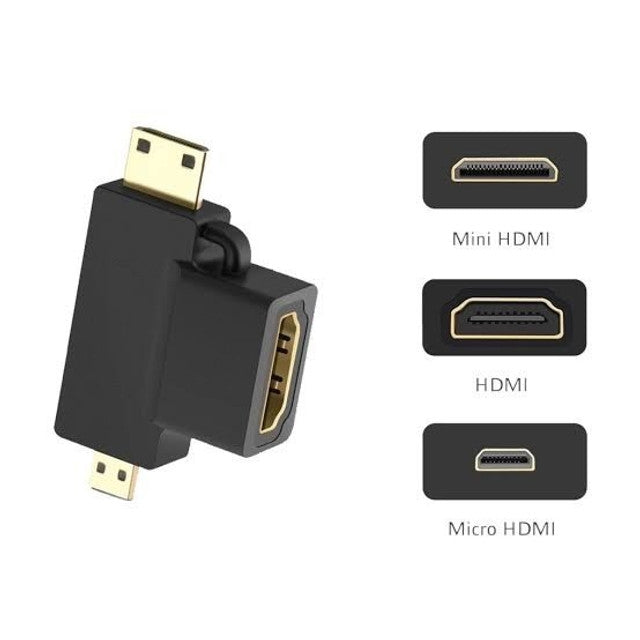 UGREEN 20144 Micro HDMI + Mini HDMI Male to HDMI Female Adapter Black-www.firsthelptech.ie