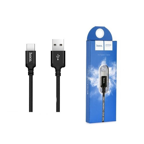Hoco X14 Fast Charging Type-C Cable 1M Black-www.firsthelptech.ie