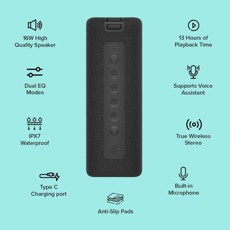 Xiaomi Mi Portable 16W IPX7 Waterproof Bluetooth Speaker Black