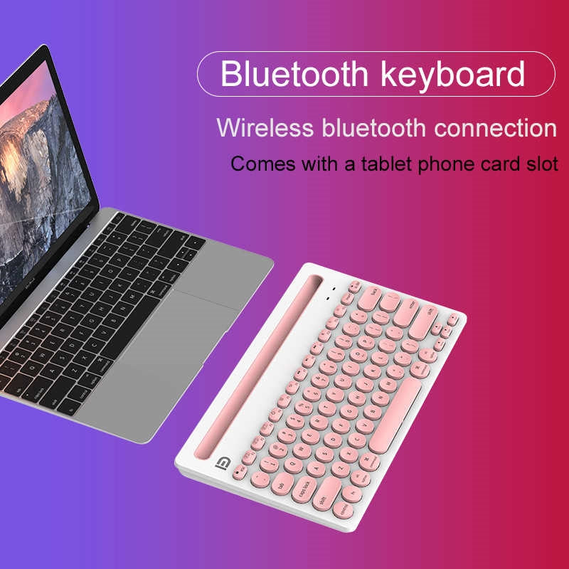FUDE BD-EK3381 Multi-Connection Mobile / Tablet Bluetooth Keyboard Stand Black