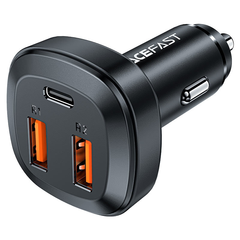ACEFAST B9 2USB-A+USB-C 3 Port Metal Car Charger 66W Black