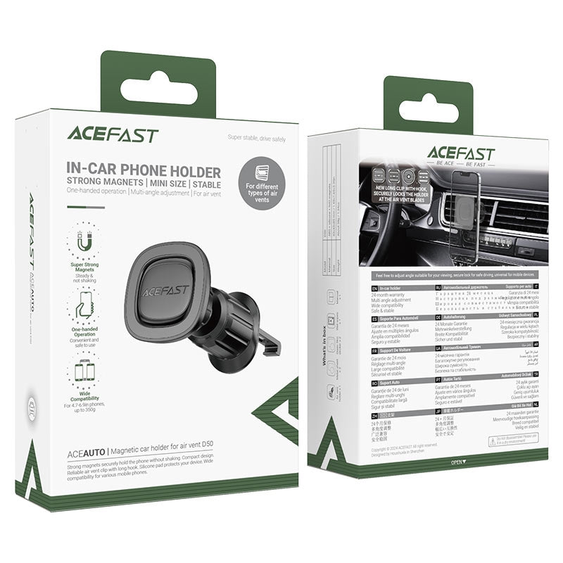 ACEFAST D50 Air-Vent Hook Magnetic Car Holder Black