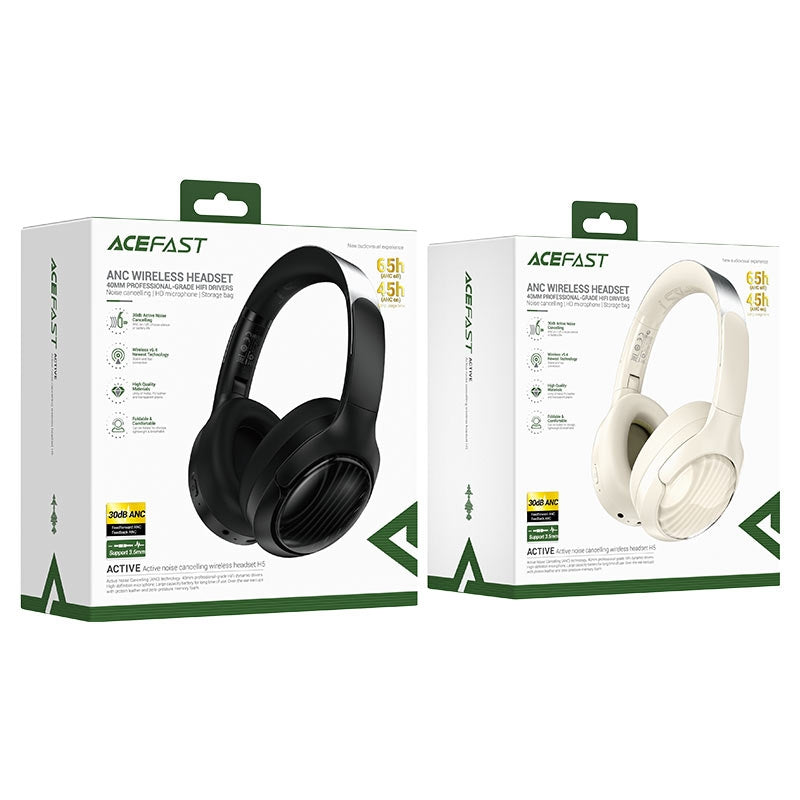 ACEFAST H5 Active Noise Canceling 65H Wireless Headset Milky White