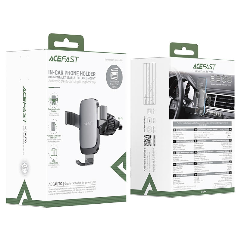 ACEFAST D59 Gravity Air Vent Car Holder Metal Gray