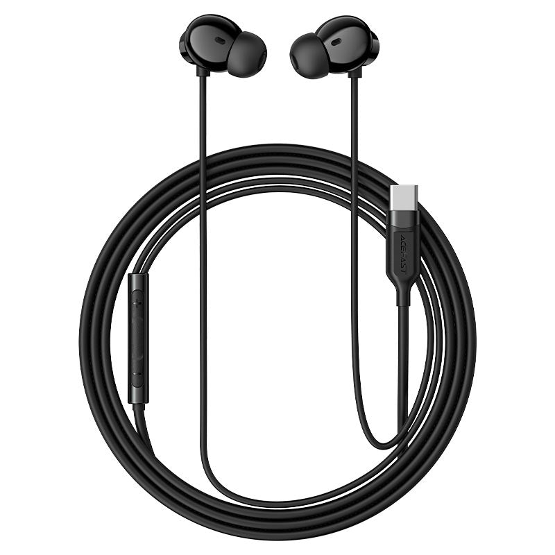 ACEFAST L10 USB-C In-Ear Silicone Wired Earphones With Mic Black