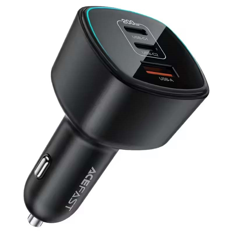 ACEFAST B18 2 USB-C & USB-A 200W Fast Car Charger Black