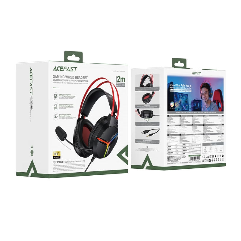 ACEFAST H16 RGB Gaming Wired Headset Black
