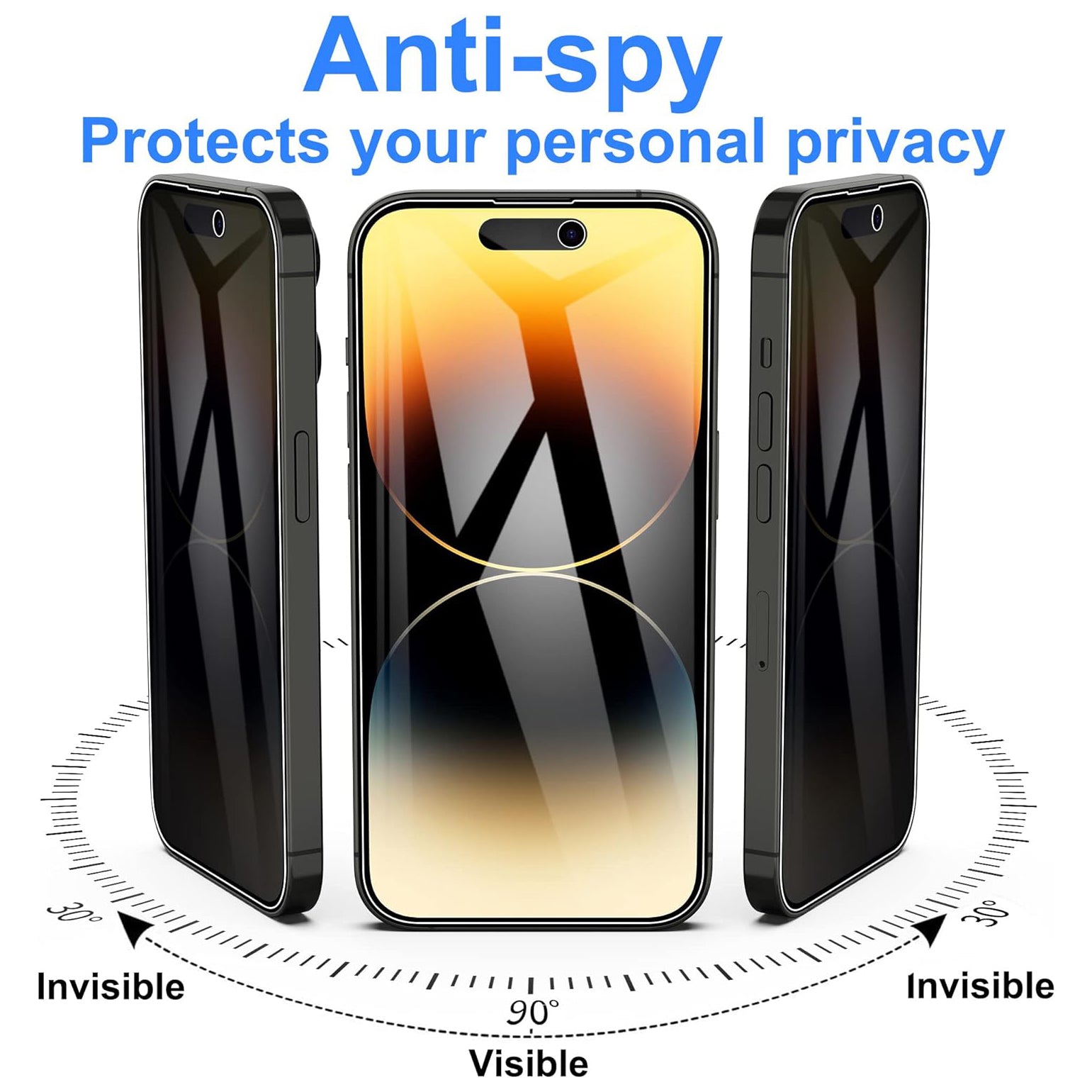 Privacy Anti Spy Screen Protector For Apple iPhone 14 Pro Tempered Glass-www.firsthelptech.ie