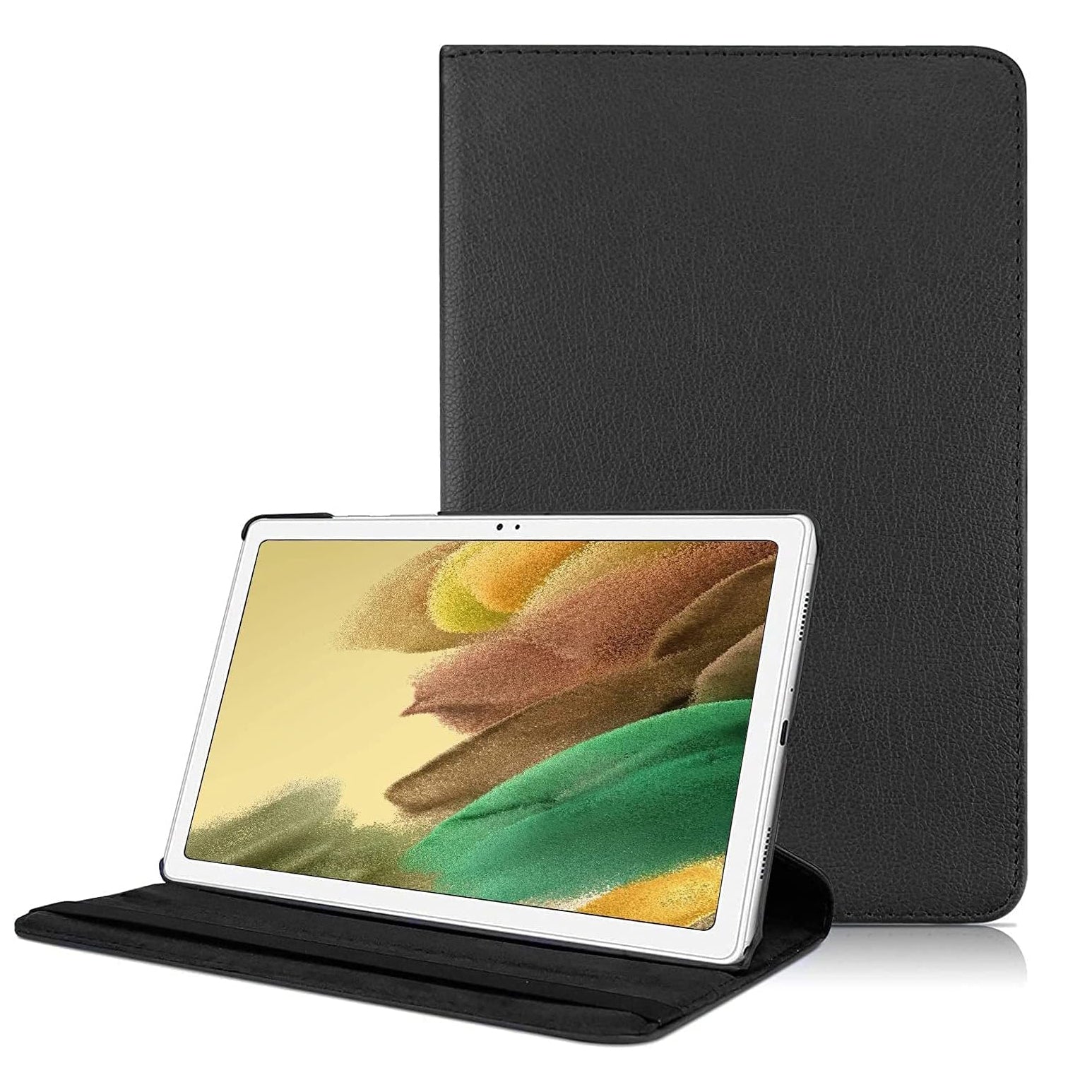 For Samsung Galaxy Tab A9 Tablet Case 360° Rotating PU Leather Cover - Black