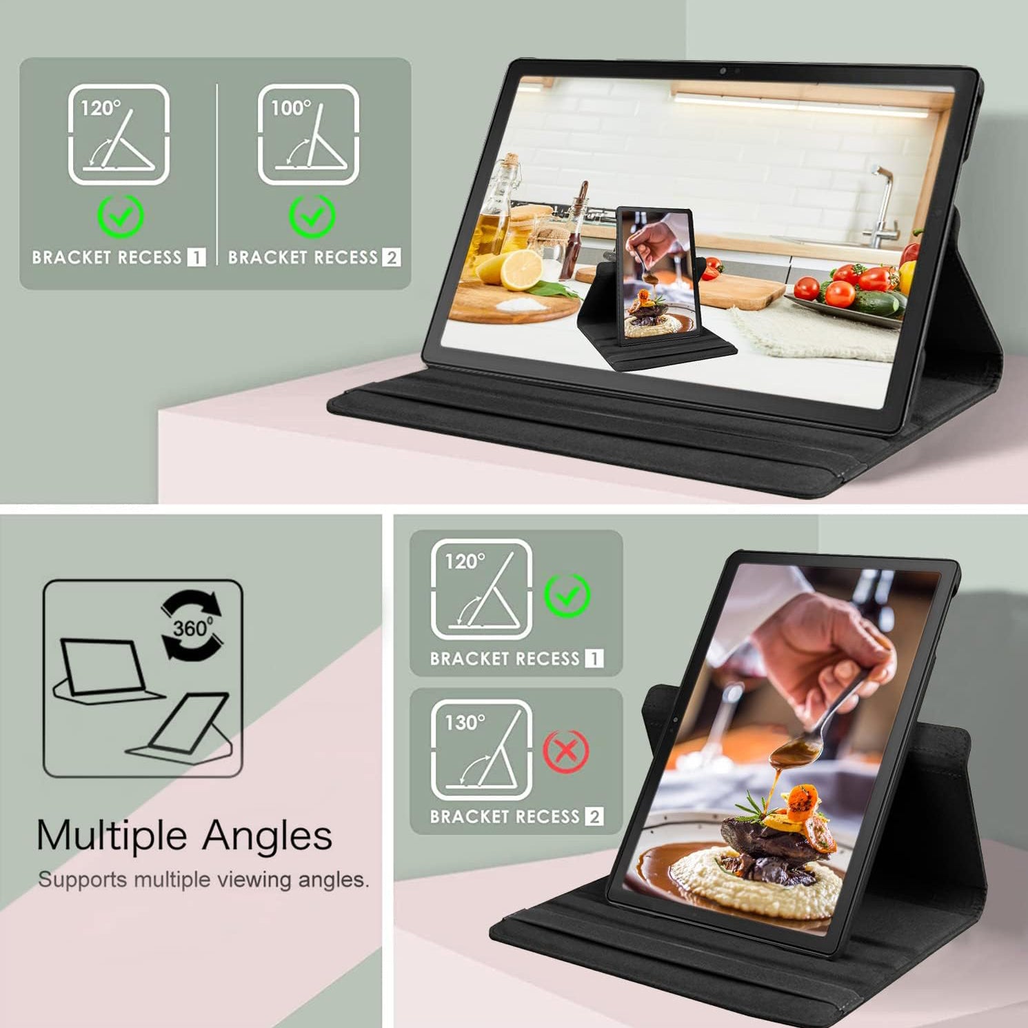 For Samsung Galaxy Tab A8 10.5 2021 Tablet Case 360° Rotating PU Leather Cover - Black-www.firsthelptech.ie