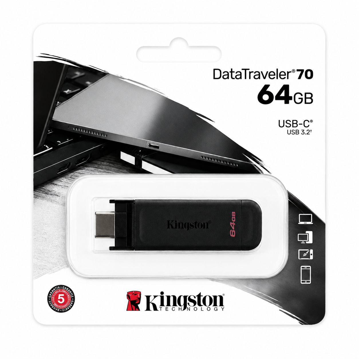 Kingston Data Traveler 70 64GB 3.2 Type-C Black