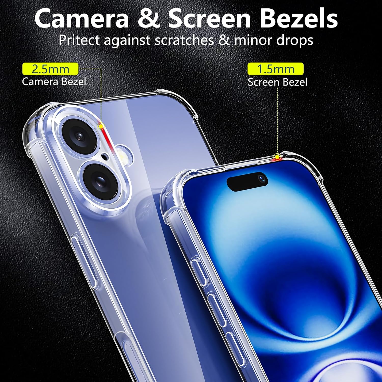 For Apple iPhone 16 Shockproof Transparent Gel Case