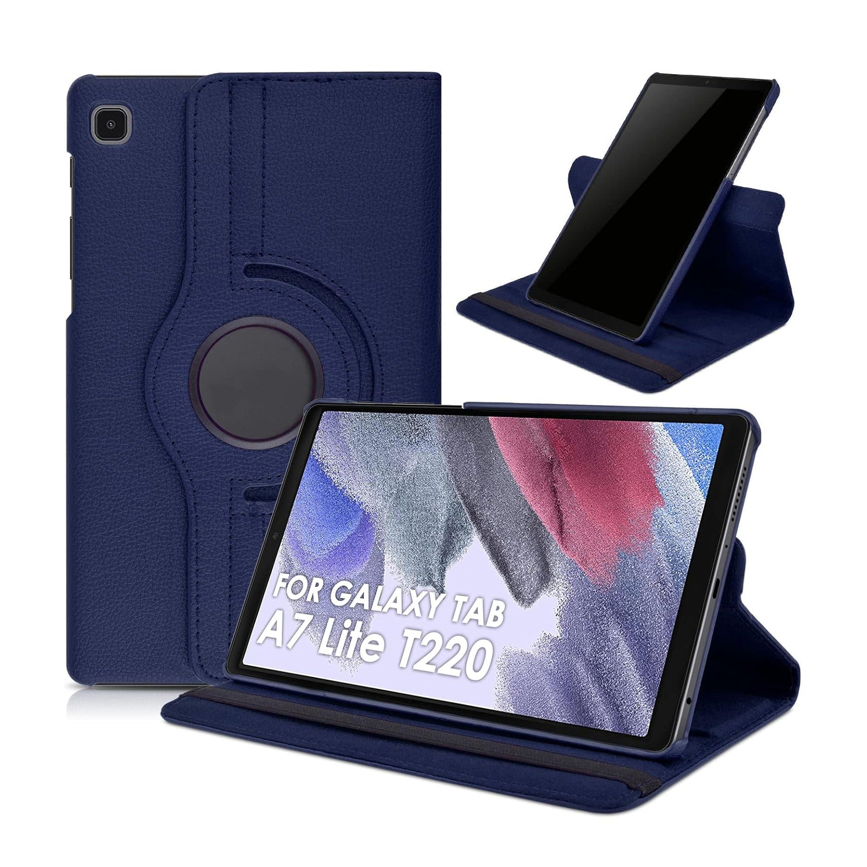 For Samsung Galaxy Tab A7 Lite Tablet Case 360° Rotating PU Leather Cover - Blue-www.firsthelptech.ie