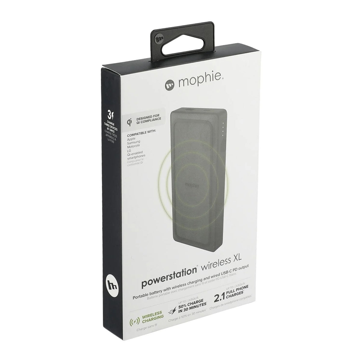Mophie Powerstation Qi Wireless XL 10000mAh Power Bank 5V/3A Black-www.firsthelptech.ie