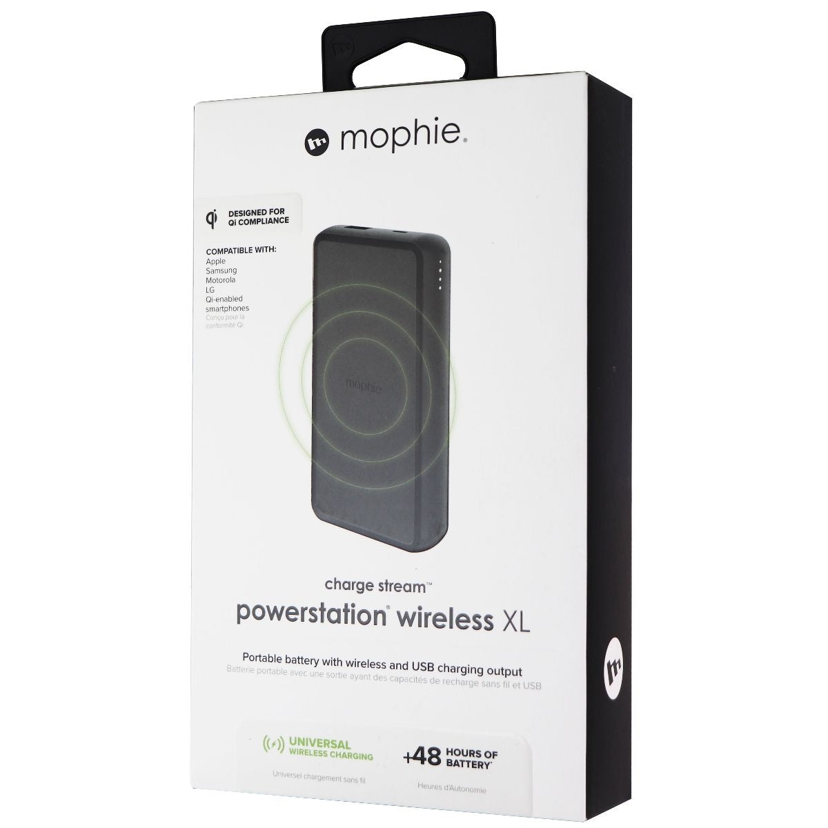 Mophie Powerstation Qi Wireless XL 10000mAh Power Bank 5V/3A Black-www.firsthelptech.ie