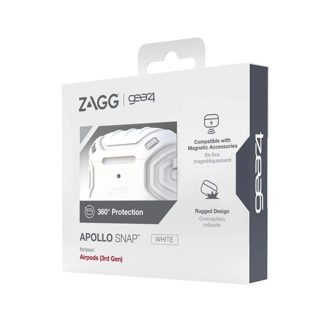 ZAGG Gear 4 Apollo Snap Airpods 3rd Gen 360 Protection Case White
