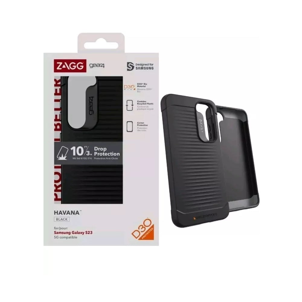 For Samsung Galaxy S23 ZAGG Gear4 Havana D30 Protection Slim Case Black